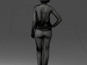 000538 Elegant Woman in Red Outfit Fashion Female Character 3D Model