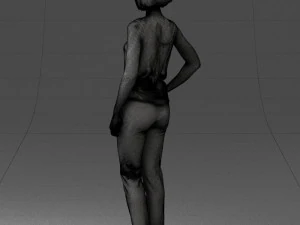 000538 Elegant Woman in Red Outfit Fashion Female Character 3D Model