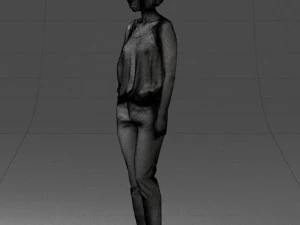 000538 Elegant Woman in Red Outfit Fashion Female Character 3D Model