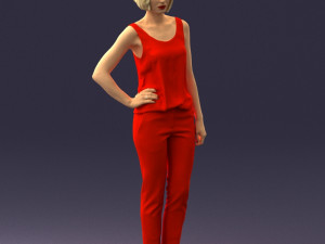 woman in red dress 0202 3d print ready Modello di stampa 3D