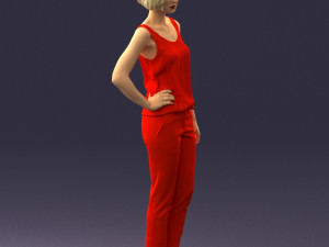 woman in red dress 0202 3d print ready Modello di stampa 3D