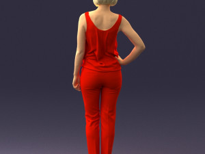 woman in red dress 0202 3d print ready Modello di stampa 3D