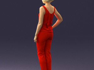 woman in red dress 0202 3d print ready Modello di stampa 3D