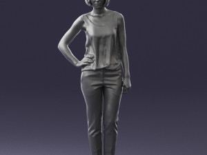 woman in red dress 0202 3d print ready Modello di stampa 3D