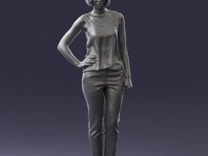 woman in red dress 0202 3d print ready Modello di stampa 3D