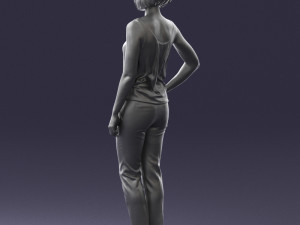 woman in red dress 0202 3d print ready Modello di stampa 3D