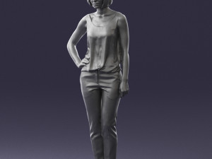 woman in red dress 0202 3d print ready Modello di stampa 3D