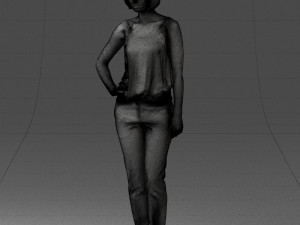 woman in red dress 0202 3d print ready Modello di stampa 3D