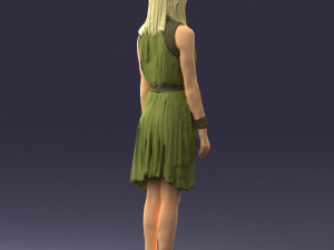 woman in green dress 0204 Model 3D
