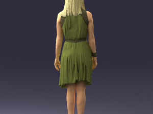 woman in green dress 0204 Model 3D