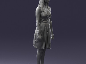 woman in green dress 0204 Model 3D