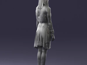 000540 Woman in Green Dress Natural Female Character 3D Model