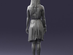 woman in green dress 0204 Model 3D