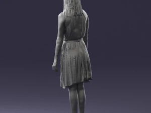 000540 Woman in Green Dress Natural Female Character 3D Model