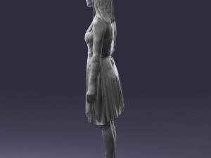 woman in green dress 0204 Model 3D