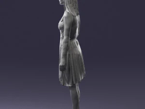000540 Woman in Green Dress Natural Female Character 3D Model