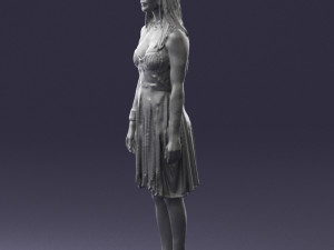 woman in green dress 0204 Model 3D