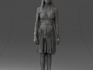 woman in green dress 0204 Model 3D