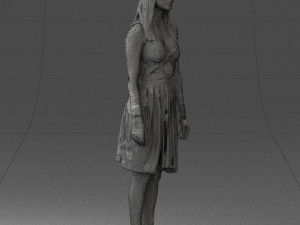 woman in green dress 0204 Model 3D