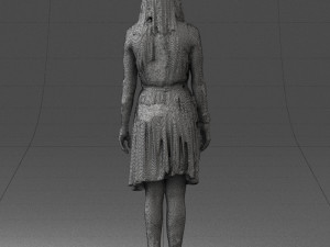 woman in green dress 0204 Model 3D