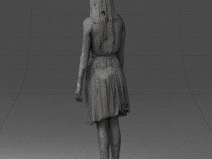 woman in green dress 0204 Model 3D