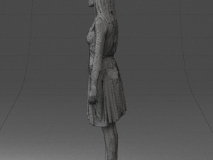 woman in green dress 0204 Model 3D