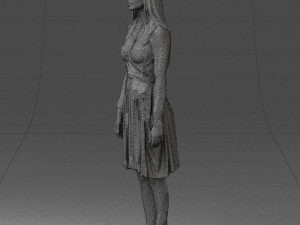 woman in green dress 0204 Model 3D