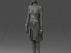 woman in green dress 0204 Model 3D