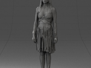 woman in green dress 0204 Model 3D