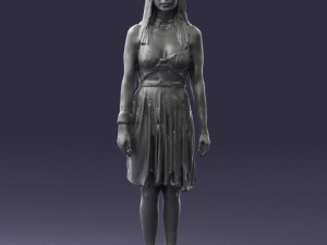 woman in green dress 0204 3d print ready Modèles 3D en vedette