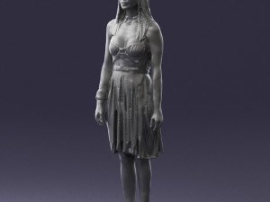 woman in green dress 0204 3d print ready Modèles 3D en vedette