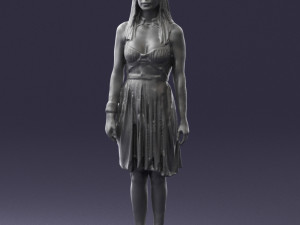 woman in green dress 0204 3d print ready Modèles 3D en vedette