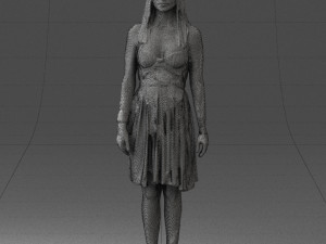 woman in green dress 0204 3d print ready Modèles 3D en vedette
