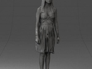 woman in green dress 0204 3d print ready Modèles 3D en vedette