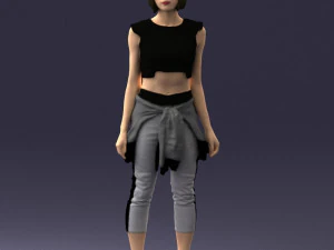 000547 Sporty Young Woman in Casual Outfit Female Character 3D Model