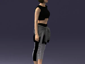 000547 Sporty Young Woman in Casual Outfit Female Character 3d print ready 3D Print Model