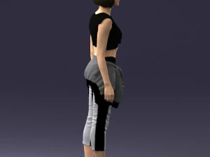 000547 Sporty Young Woman in Casual Outfit Female Character 3d print ready 3D Print Model