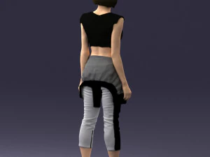 000547 Sporty Young Woman in Casual Outfit Female Character 3d print ready 3D Print Model