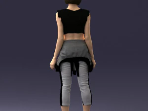 000547 Sporty Young Woman in Casual Outfit Female Character 3d print ready 3D Print Model
