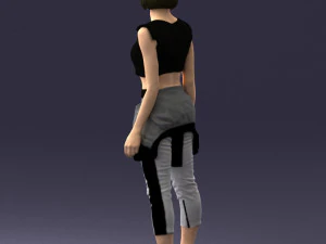 000547 Sporty Young Woman in Casual Outfit Female Character 3d print ready 3D Print Model