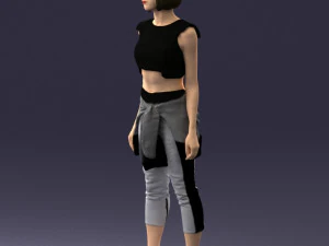 000547 Sporty Young Woman in Casual Outfit Female Character 3d print ready 3D Print Model