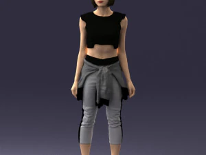 000547 Sporty Young Woman in Casual Outfit Female Character 3d print ready 3D Print Model