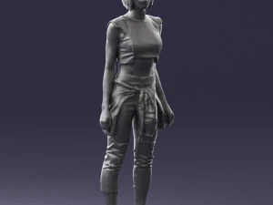 000547 Sporty Young Woman in Casual Outfit Female Character 3d print ready 3D Print Model