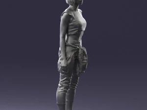 000547 Sporty Young Woman in Casual Outfit Female Character 3d print ready 3D Print Model