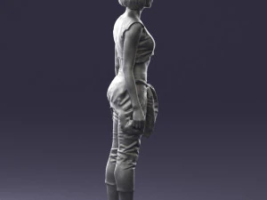 000547 Sporty Young Woman in Casual Outfit Female Character 3d print ready 3D Print Model