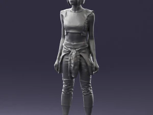 000547 Sporty Young Woman in Casual Outfit Female Character 3d print ready 3D Print Model
