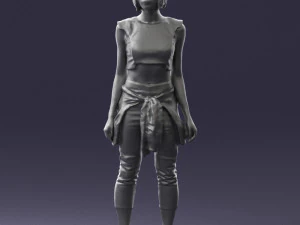 000547 Sporty Young Woman in Casual Outfit Female Character 3d print ready 3D Print Model