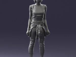 000547 Sporty Young Woman in Casual Outfit Female Character 3d print ready 3D Print Model