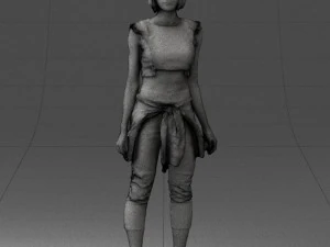 000547 Sporty Young Woman in Casual Outfit Female Character 3d print ready 3D Print Model