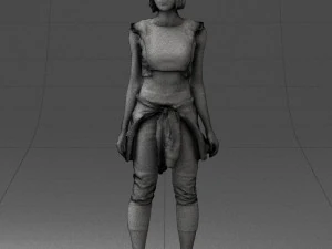 000547 Sporty Young Woman in Casual Outfit Female Character 3d print ready 3D Print Model
